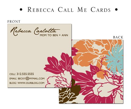 2x2 Square Call Me Cards Set of 50